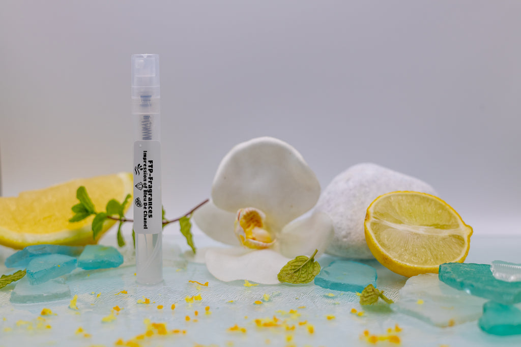 
FTP Sapphire Accord 5ml fragrance decant sample hand-decanted from Bleu de Chanel Parfum woody aromatic citrus masculine