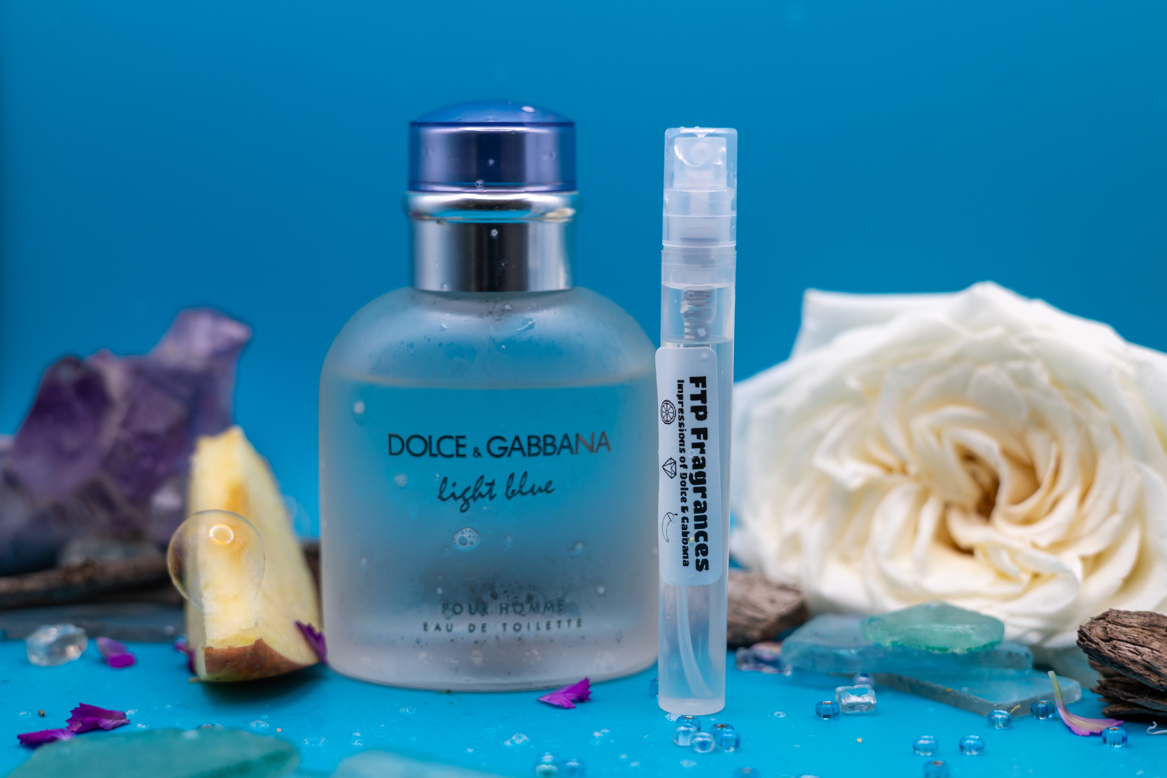 FTP Coastal Edge 5ml fragrance decant sample hand-decanted from Dolce and Gabbana Light Blue Pour Homme EDT fresh aquatic citrus