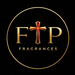 Logo of FTP Fragrances with a cross on a black background