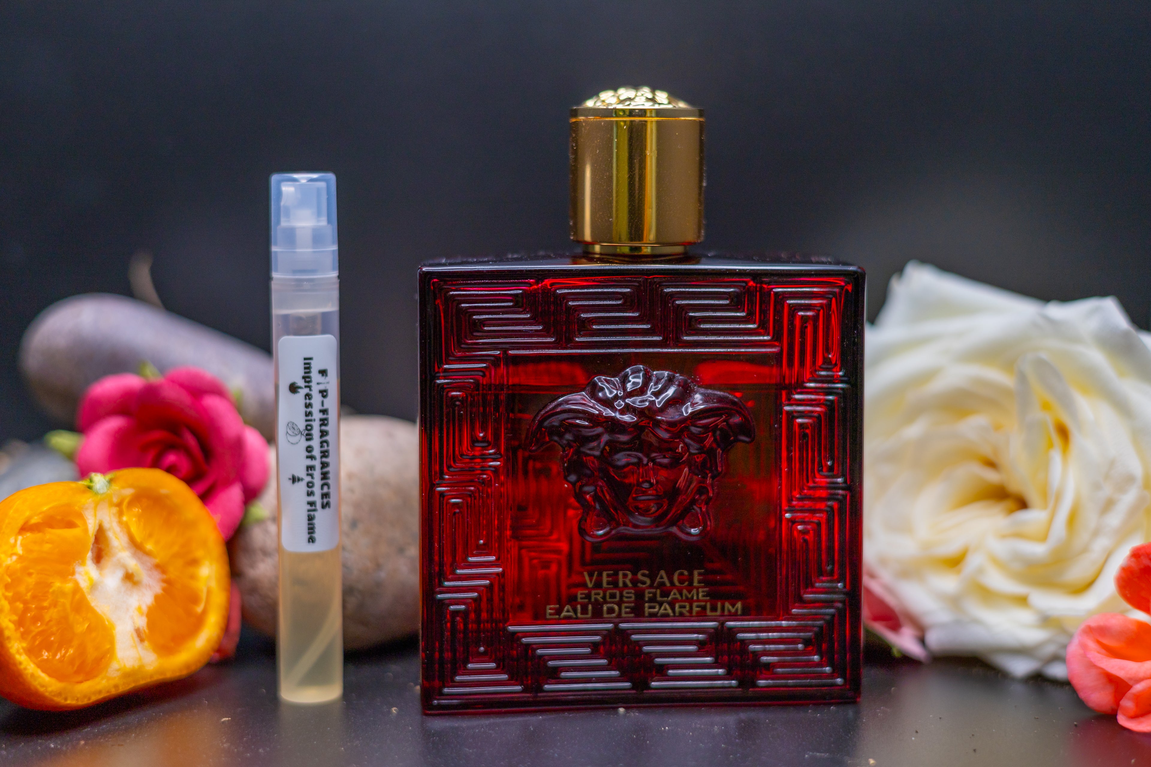 FTP Crimson Edge 5ml fragrance decant sample hand-decanted from Versace Eros Flame bold spicy woody masculine fragrance