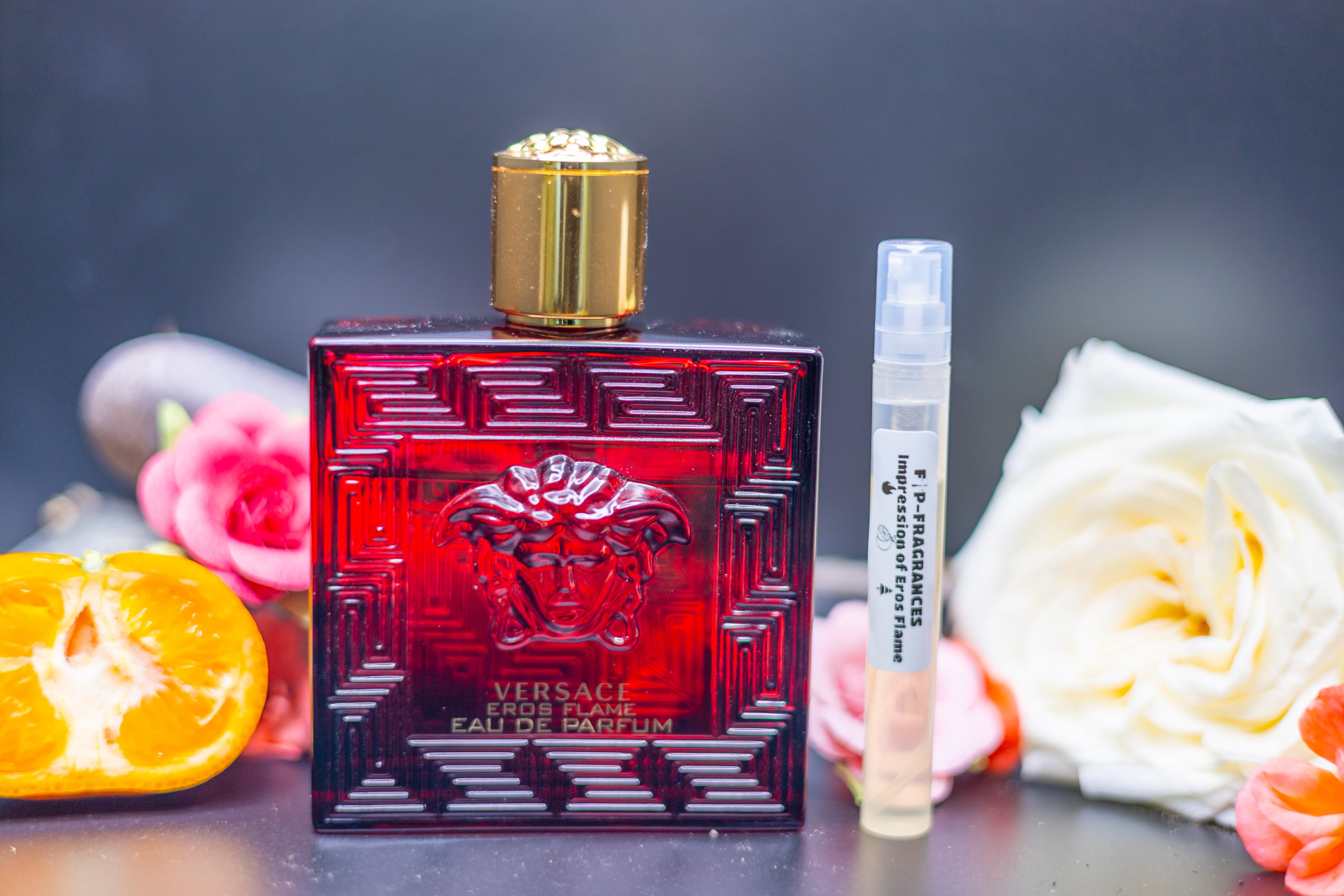 FTP Crimson Edge 5ml fragrance decant sample hand-decanted from Versace Eros Flame bold spicy woody masculine fragrance